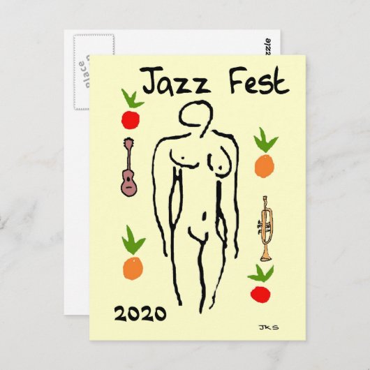 Matisse Style, Jazz Fest, 2020, bewerk datum Briefkaart (Voorkant / Achterkant)