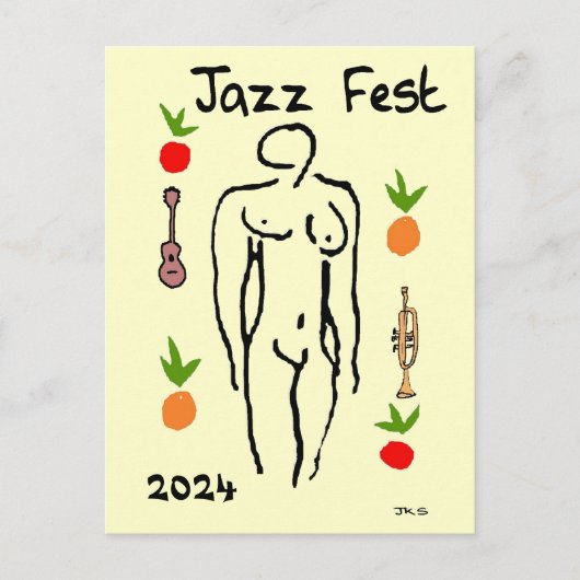 Matisse Style, Jazz Fest, bewerk datum Briefkaart (Voorkant)
