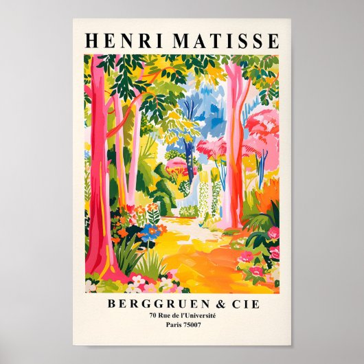 Matisse Style Tropical Forest Poster, Roze Maximal Poster (Voorkant)