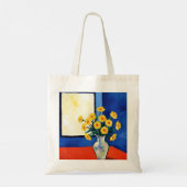 Matisse Style Yellow Flower Blue Orange Window ArT Tote Bag (Achterkant)