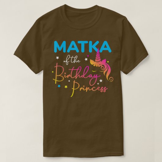 Matka van de Birthday Princess Bday Unicorn moeder T-shirt (Design voorkant)