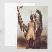 Mato-Tope, een Mandan Chief Portrait van Karl Bodm (Voorkant / Achterkant)