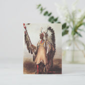 Mato-Tope, een Mandan Chief Portrait van Karl Bodm Briefkaart (Staand voorkant)