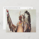 Mato-Tope, een Mandan Chief Portrait van Karl Bodm Briefkaart (Voorkant / Achterkant)
