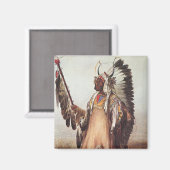 Mato-Tope, een Mandan Chief Portrait van Karl Bodm Magneet (Voorkant / Achterkant)