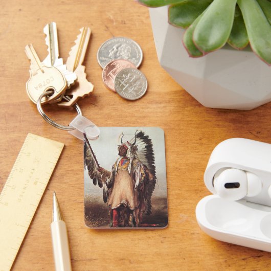 Mato-Tope, een Mandan Chief Portrait van Karl Bodm Sleutelhanger (Bureau)