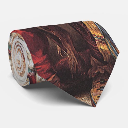 Mato-Tope, een Mandan Chief Portrait van Karl Bodm Stropdas (Opgerold)