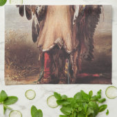 Mato-Tope, een Mandan Chief Portrait van Karl Bodm Theedoek (Gevouwen)