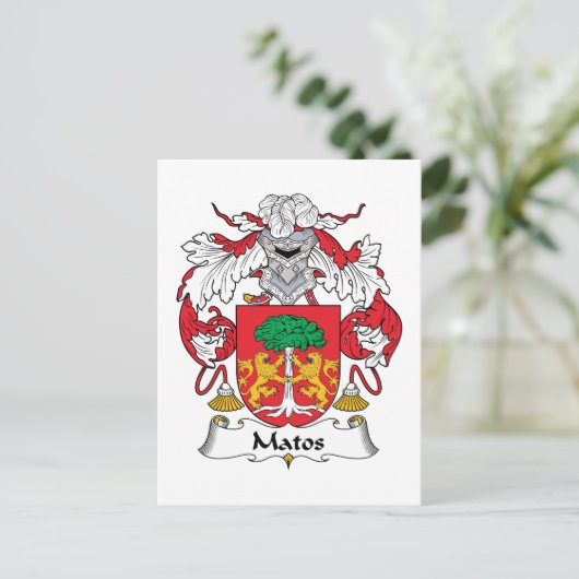 Matos Family Crest Briefkaart (Staand voorkant)