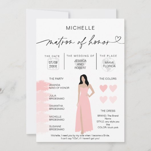 Matr of Honor Info Blush Roze Palet Infographic Kaart (Voorkant)