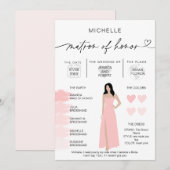 Matr of Honor Info Blush Roze Palet Infographic Kaart (Voorkant / Achterkant)