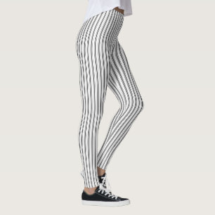 Matras Ticking Gestreept Patroon in Zwart Wit Leggings