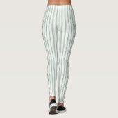 Matras Ticking Gestreept Patroon Mos Groen Wit Leggings (Achterkant)