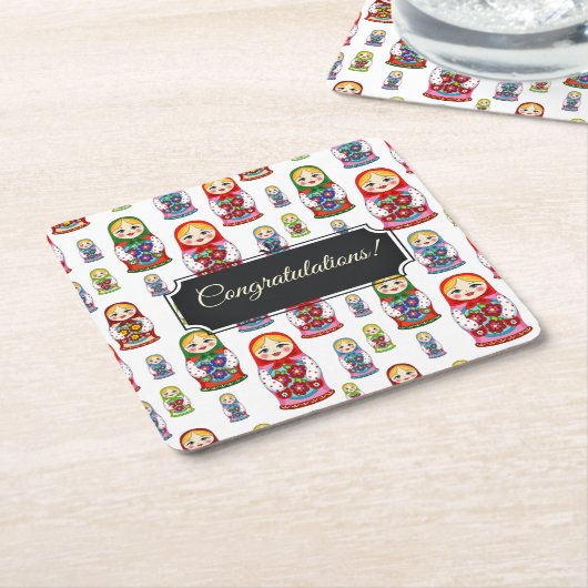  Matreshka Kartonnen Onderzetters (Schuin)