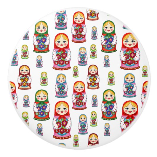 Matreshka-patroon Keramische Knop (Voorkant)