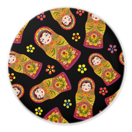 Matreshka-patroon Keramische Knop (Voorkant)