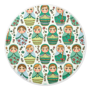 Matreshka patroon keramische knop