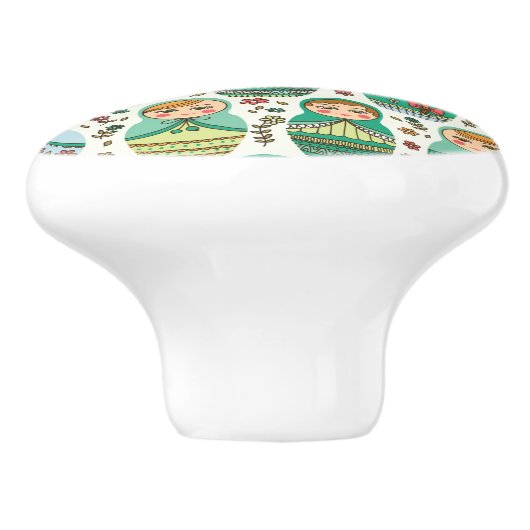 Matreshka patroon keramische knop (Zijkant)