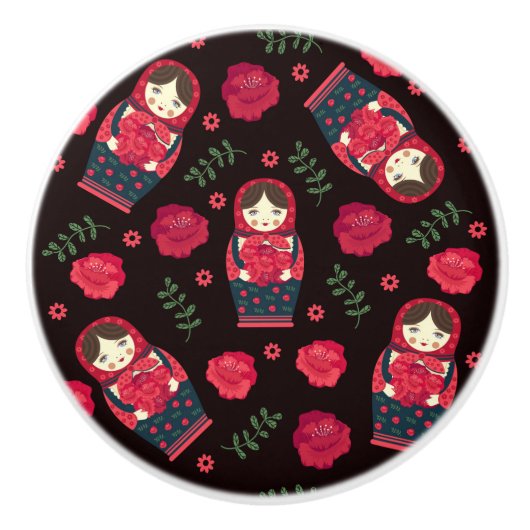 Matreshka-patroon Keramische Knop (Voorkant)