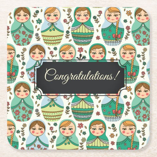  Matreshka Square Paper Onderzetter (Voorkant)