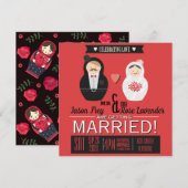 Matreshka Wedding Invitations Save The Date (Voorkant / Achterkant)