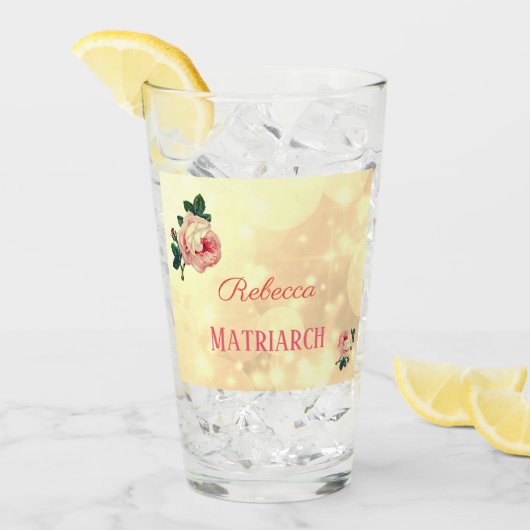 Matriarch van gepersonaliseerde Rozen Glas (Voorkant ijs)
