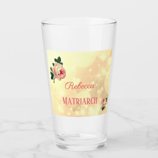 Matriarch van gepersonaliseerde Rozen Glas (Voorkant)
