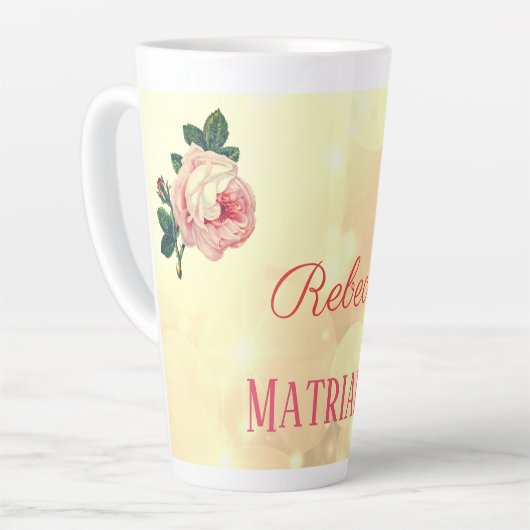 Matriarch van gepersonaliseerde Rozen Latte Mok (Linkerhoek)