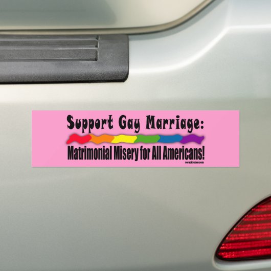 Matrimonial Misery Equality Bumpersticker (Op auto)