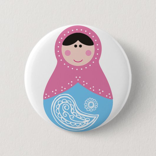 Matrioska pasley spring ronde button 5,7 cm (Voorkant)