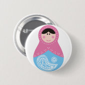 Matrioska pasley spring ronde button 5,7 cm (Voorkant /achterkant)