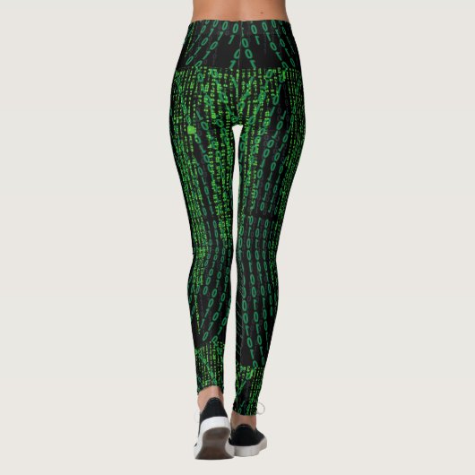 Matrix Binaire Code Leggings (Achterkant)