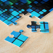 Matrix blauwe pixels | Vortex-verlichting Legpuzzel (Zijkant)