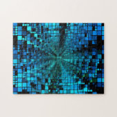 Matrix blauwe pixels | Vortex-verlichting Legpuzzel (Horizontaal)