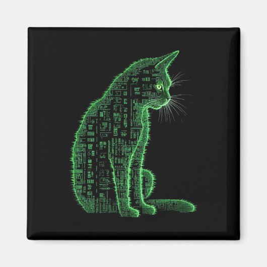 Matrix Cat Art Magneet (Voorkant)