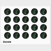 Matrix Cat Art Ronde Sticker (Vel)