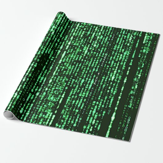 Matrix code Be a warrior againt the system Cadeaupapier (Uitgerold)