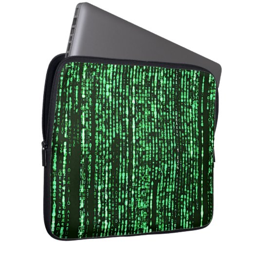 Matrix code Be a warrior againt the system Laptop Sleeve (Voorkant Rechts)