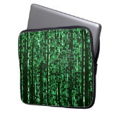 Matrix code Be a warrior againt the system Laptop Sleeve (Voorkant Links)