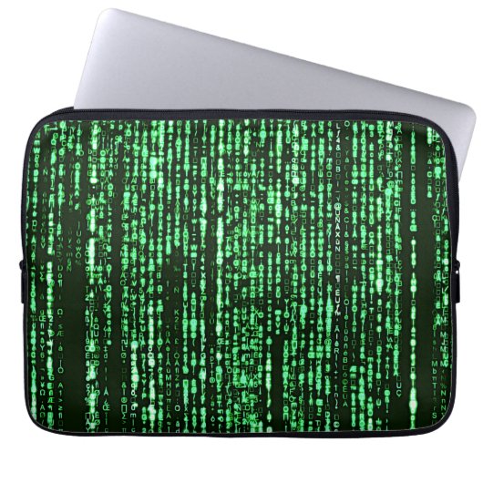 Matrix code Be a warrior againt the system Laptop Sleeve (Voorkant)
