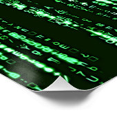 Matrix code Be a warrior againt the system Perfect Poster (Hoek)
