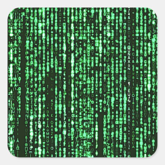 Matrix code Be a warrior againt the system Vierkante Sticker (Voorkant)