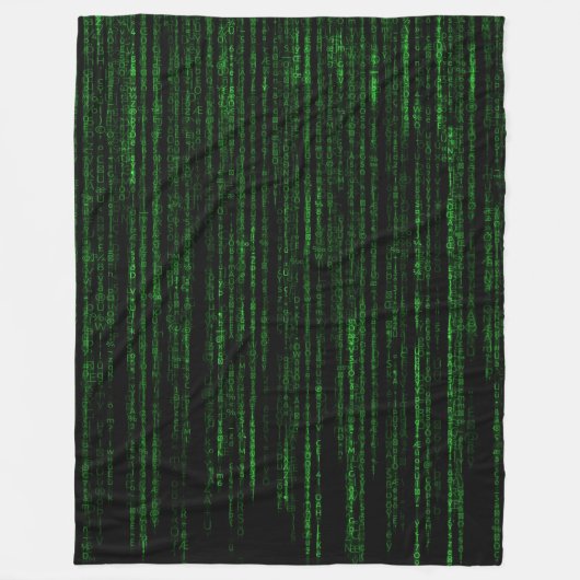 Matrix-code Fleece Deken (Voorkant)