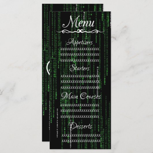 Matrix-code Menu (Voorkant / Achterkant)