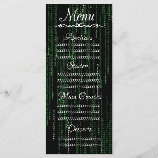 Matrix-code Menu (Voorkant)