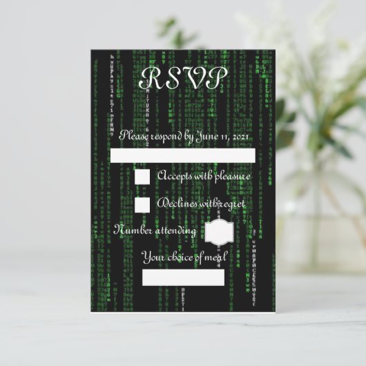 Matrix-code RSVP Kaartje (Staand voorkant)