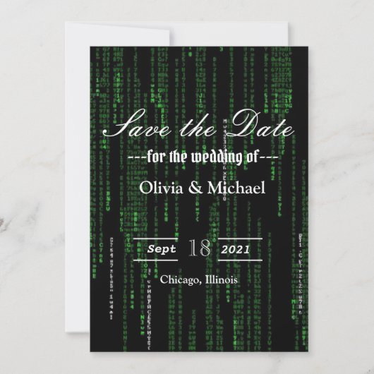 Matrix-code Save The Date (Voorkant)