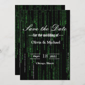 Matrix-code Save The Date (Voorkant / Achterkant)