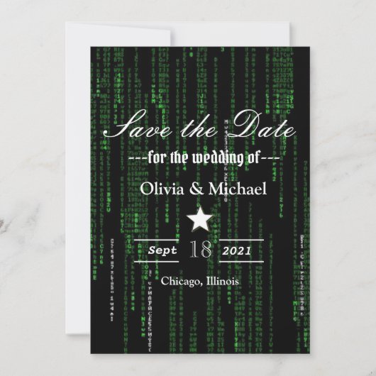 Matrix-code Save The Date (Voorkant)