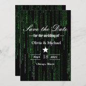 Matrix-code Save The Date (Voorkant / Achterkant)